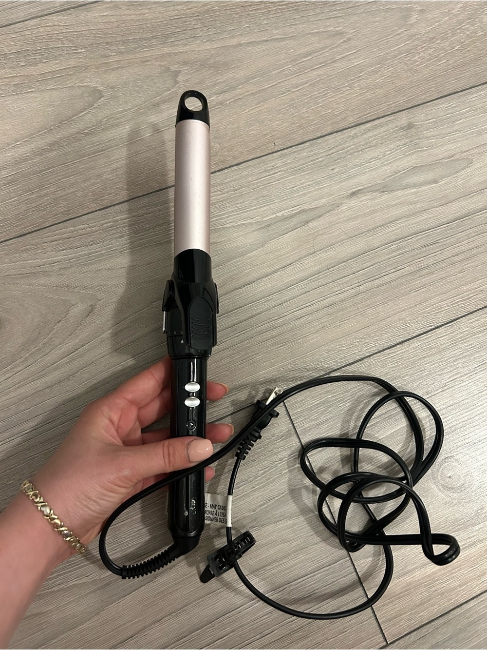 Pink and Black 1" Curling Wand